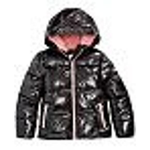 MICHAEL KORS girls designer black shiny puffer winter jacket size 5/6